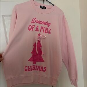 Vinyl 'Dreaming of a Pink Christmas' Pink Graphic Sweatshirt